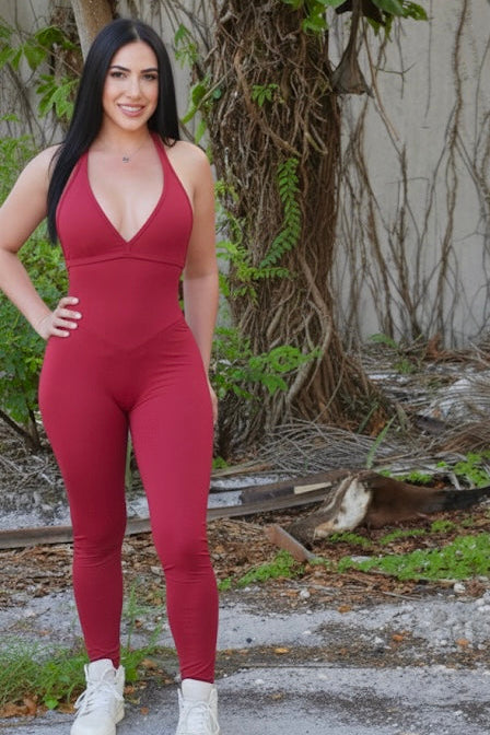 Dark Cherry Seduction Jumpsuit