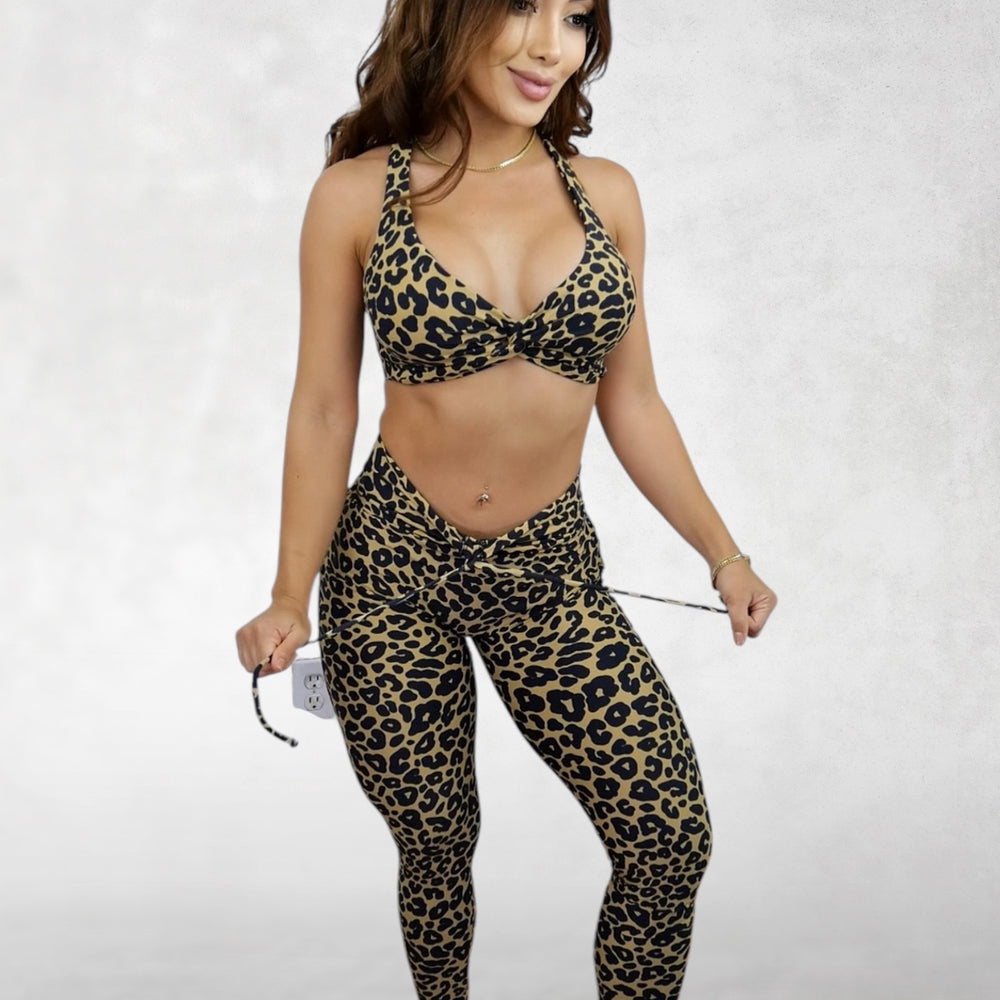 Baddie Leopard Leggings Set