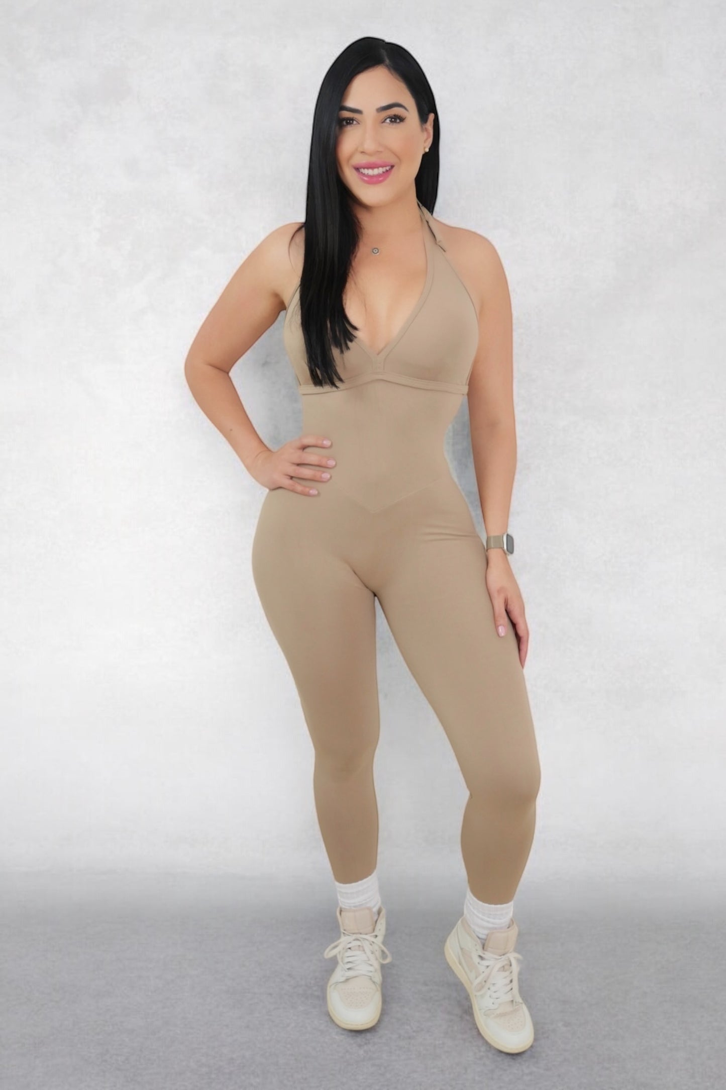 Taupe Temptress Jumpsuit